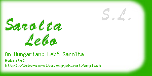 sarolta lebo business card